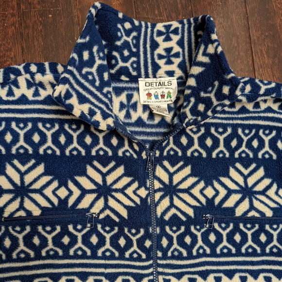 vintage alpine snowflake fleece full zip - Picture 2 of 7